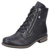 Stiefelette RIEKER, Damen, Gr. 37, schwarz, Lederimitat, unifarben, elegant, Schuhe, Schnürstiefelette, Schnürboots mit Reißverschluss an der Außenseite