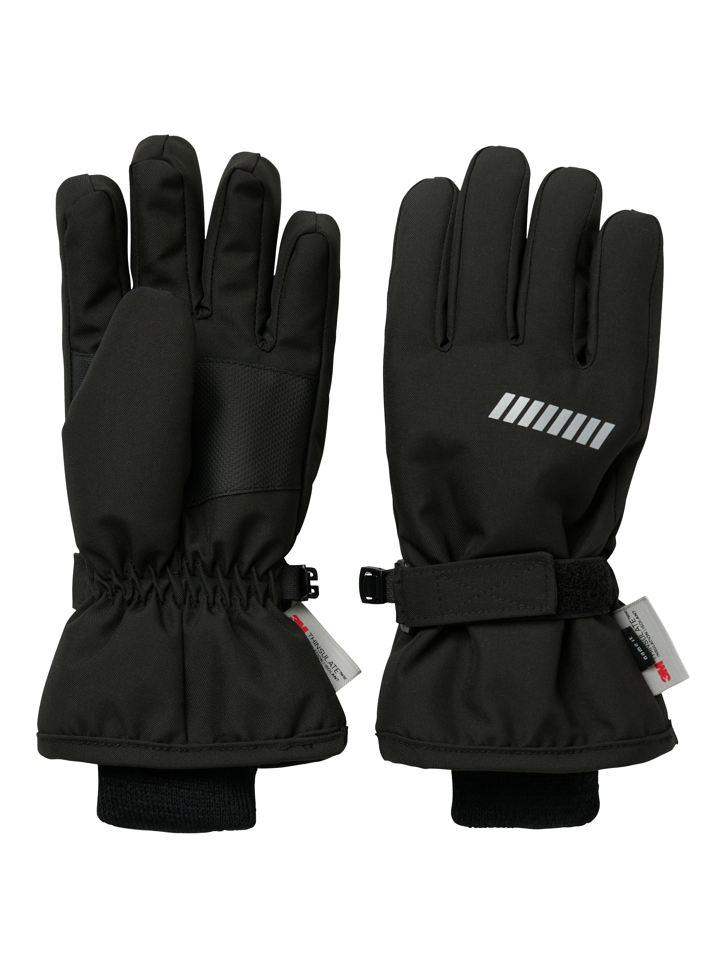 Skihandschuhe NAME IT "NKNSNOW10 GLOVES 3FO NOOS", Baby, Gr. 6, schwarz, Strick, Kunstfaser, unifarben, Handschuhe Image