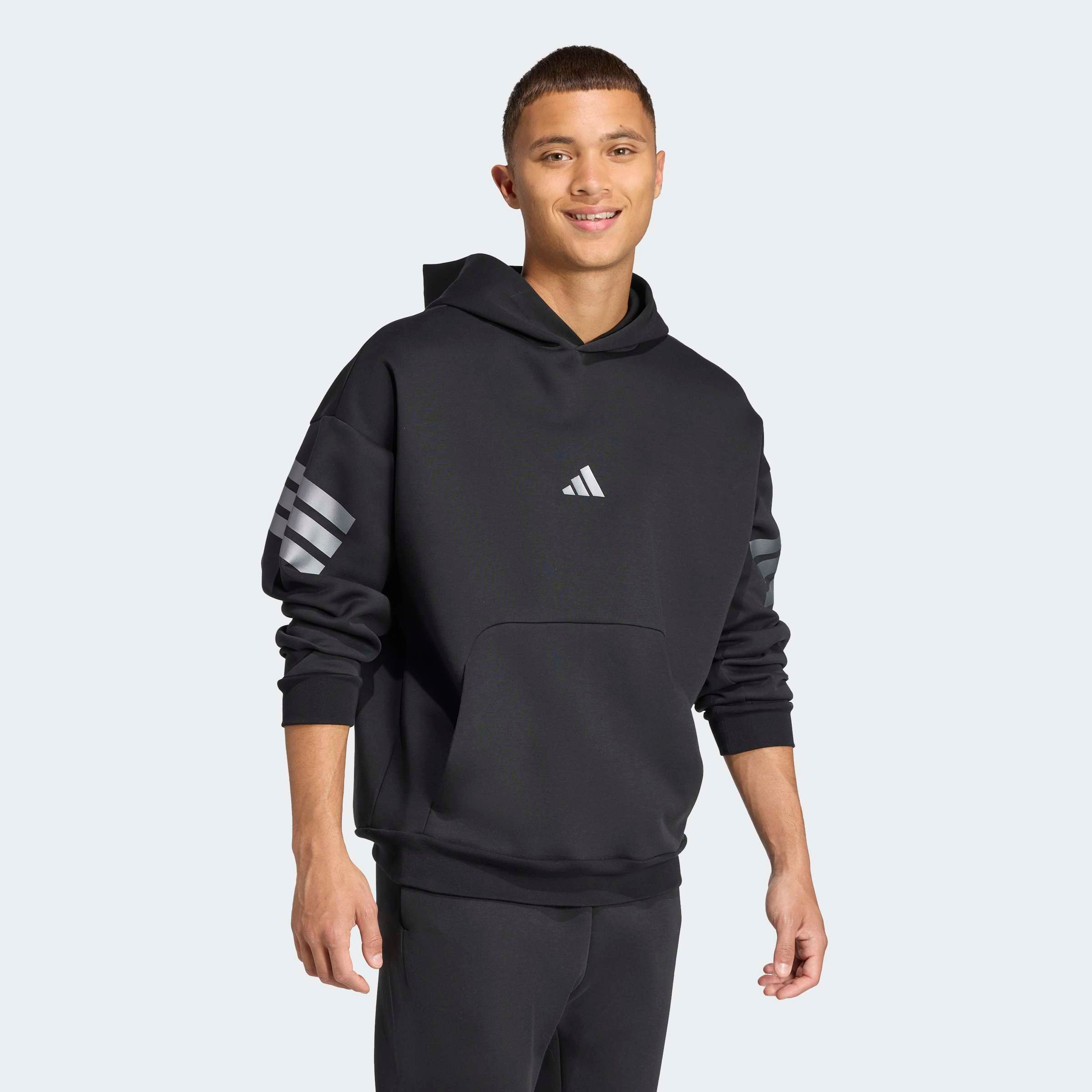 Kapuzensweatshirt ADIDAS SPORTSWEAR "M FI 3S HD HLD", Herren, Gr. S, schwarz, Obermaterial: 67% Polyester, 33% Baumwolle, Sweatshirts Image