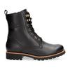 Schnürboots PANAMA JACK "FARA TRAV B3", Damen, Gr. 39, schwarz, Nappaleder, klassisch, Schuhe, Schnürstiefelette, Boots, Blockabsatz mit griffiger Profilsohle