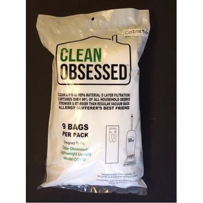 Clean Obsessed CO202 Lightweight Upright Vacuum Genuine HEPA Filter Bags #CO202BG, 9 Pack