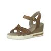 Keilsandalette TAMARIS "Tamaris Sandalen Leder", Damen, Gr. 40, braun (cognac), Leder, casual, Schuhe