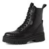 Schnürstiefelette TAMARIS, Damen, Gr. 41, schwarz, Leder, modisch, Schuhe, Blockabsatz, Plateau, Schnürboots mit T-Prägung am Label
