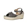 Keilsandalette BULLBOXER "Bullboxer Sandalen Lederimitat/Textil", Damen, Gr. 40, grau, Lederimitat, Textil, casual, Schuhe