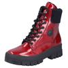 Winterstiefelette RIEKER, Damen, Gr. 42, rot (rot, schwarz), Lacklederimitat, glänzend, modisch, Schuhe, Plateauboots, Winterboots mit Innenreißverschluss, bequeme Form