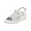 Keilsandalette IMAC "Imac Sandalen Leder", Damen, Gr. 38, grau (silber, grau), Leder, casual, Schuhe