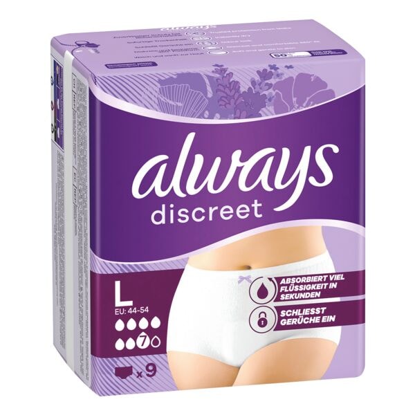 Always Inkontinenz Höschen »Discreet« Größe L EU 44 - 54 9 Stück