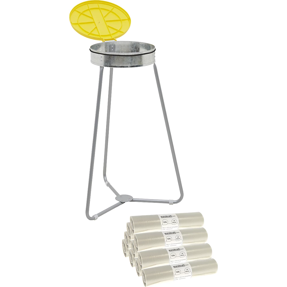 Support sac-poubelle avec sacs à déchets eurokraft basic