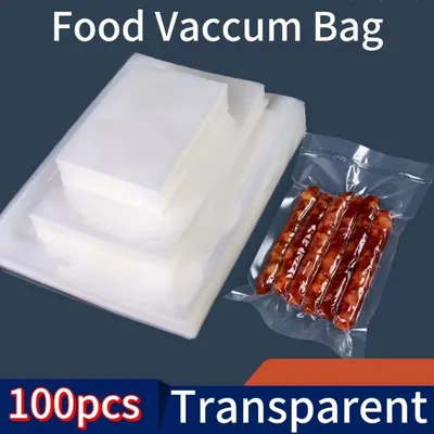100pcs Food Vacuum Sealer Bags, Food Vacuum Bag, for Vac Storage Meal Prep and Sous Vide, Food Preservation Sealed Bag