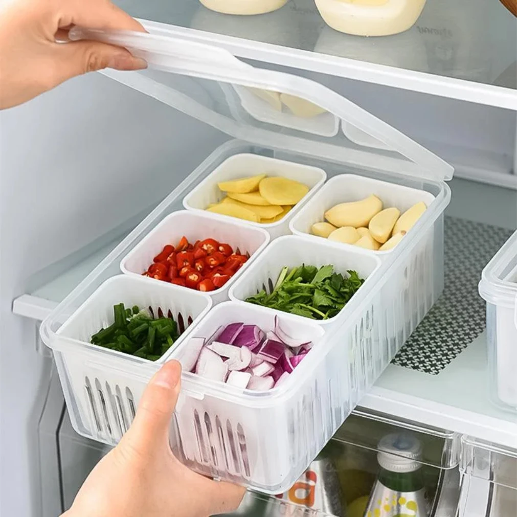 Boîte de conservation des aliments pour réfrigérateur, boîte de conservation des aliments, gingembre, ail, oignon, poivre, panier de vidange de fruits et légumes, organisateur de cuisine