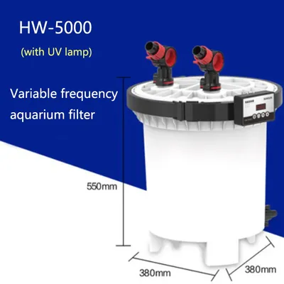Externer Aquariumfilter, Durchfluss, verstellbar, für Aquarien, externer Kanisterfilter, UV-Lampe zur Wasseraufbereitung, 220 V, Aquariumfilter