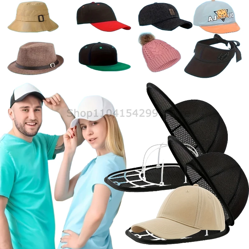 Hutreiniger-Käfig für Waschmaschine, Hutreiniger mit Netztasche für Baseballkappe, nicht verformtes Schutzgestell für Maschinenwaschmaschinen Image