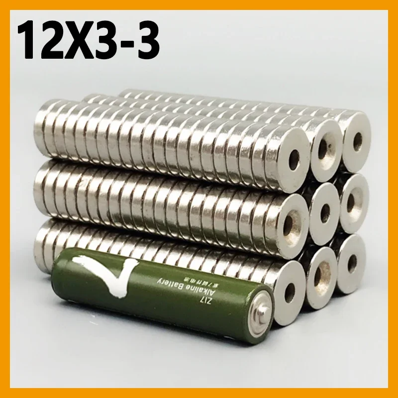 10–500 Stück 12 x 3–3 mm Magnet, rundes Loch für Küche, Büro, Spind, Kühlschrank, Kühlschrank, Garage, 12 x 3–3 mm, Zubehör