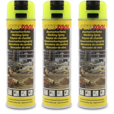 Dupli Color 3x 500 ml Markierungsspray - Forst - Baumarkierer - neongelb [Hersteller-Nr. 119620] Image