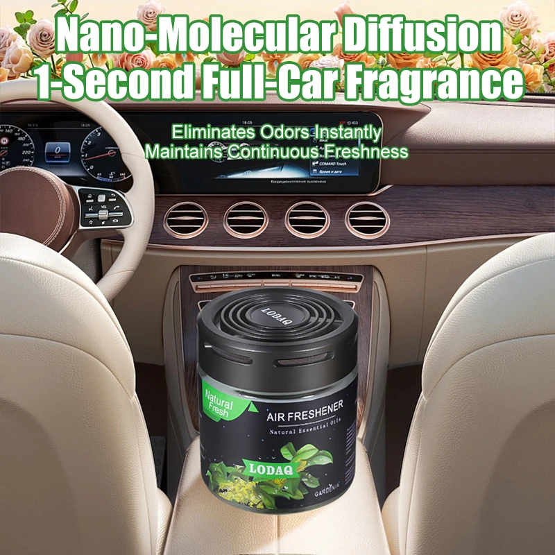 1 Stück festes Autoparfüm, im Auto montierte Aromatherapie für den Einsatz im Auto, geruchsbeseitigender Duft, Duftbalsam aus Glas Image