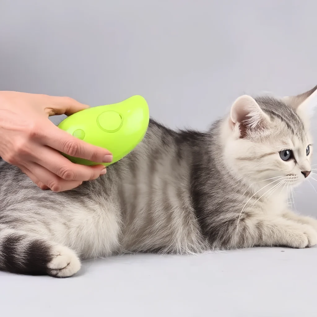 Steam Pet Grooming Brush – 3-in-1-Haarentferner-Enthaarungswerkzeug mit Massage für Hunde und Katzen, sichere Badebürste Image