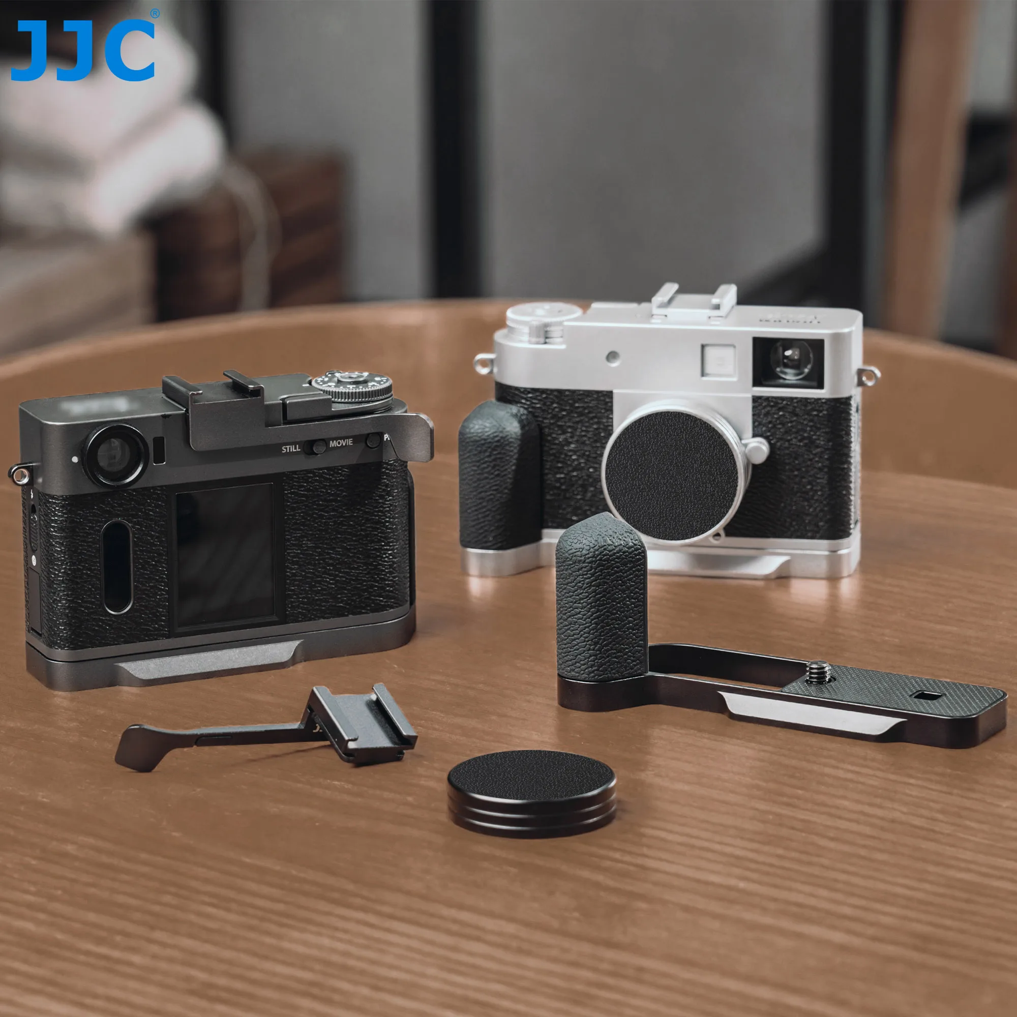 JJC Fujifilm X Half Zubehör Aluminium-Objektivdeckel für Fujifilm X Halbe leichte Kamera-Objektivabdeckung Daumengriff L-förmiger Handgriff Image