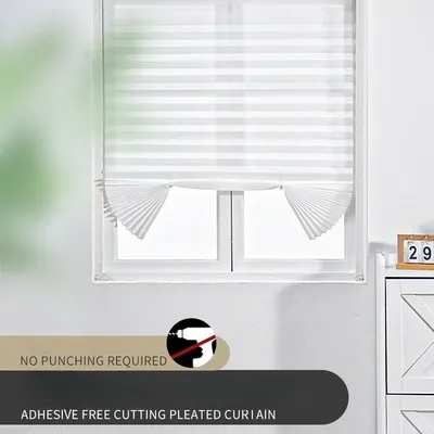 Blind for Window Self Adhesive Pleated Blinds Cordless No Drill Fabric Blinds Room Darkening Shades Blackout Shades for Bathroom