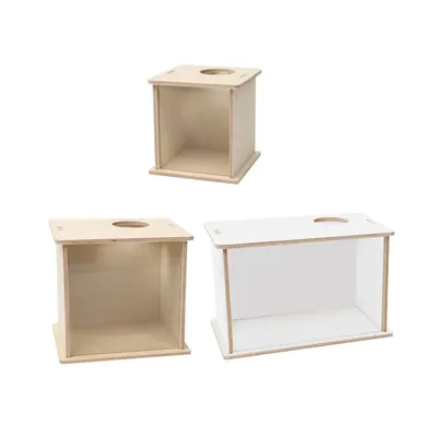 Hamster Sand Bath Box Clear Acrylic Hutch Cage for Rat Gerbils Chinchillas