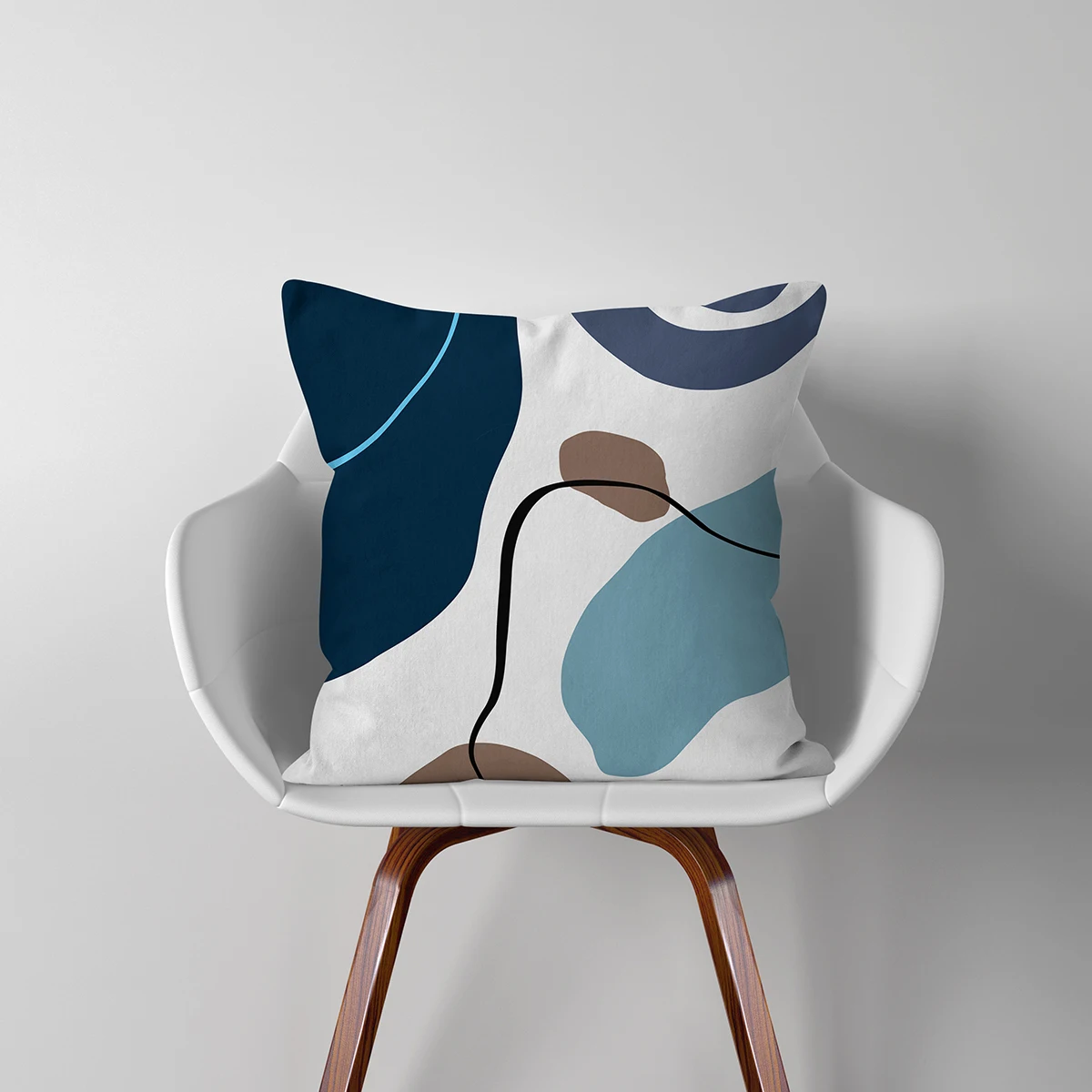 1 Stück blaue und graue dekorative Kissenbezüge für Couch, Sofa, Bett, Wohnzimmer, Schlafzimmer Image