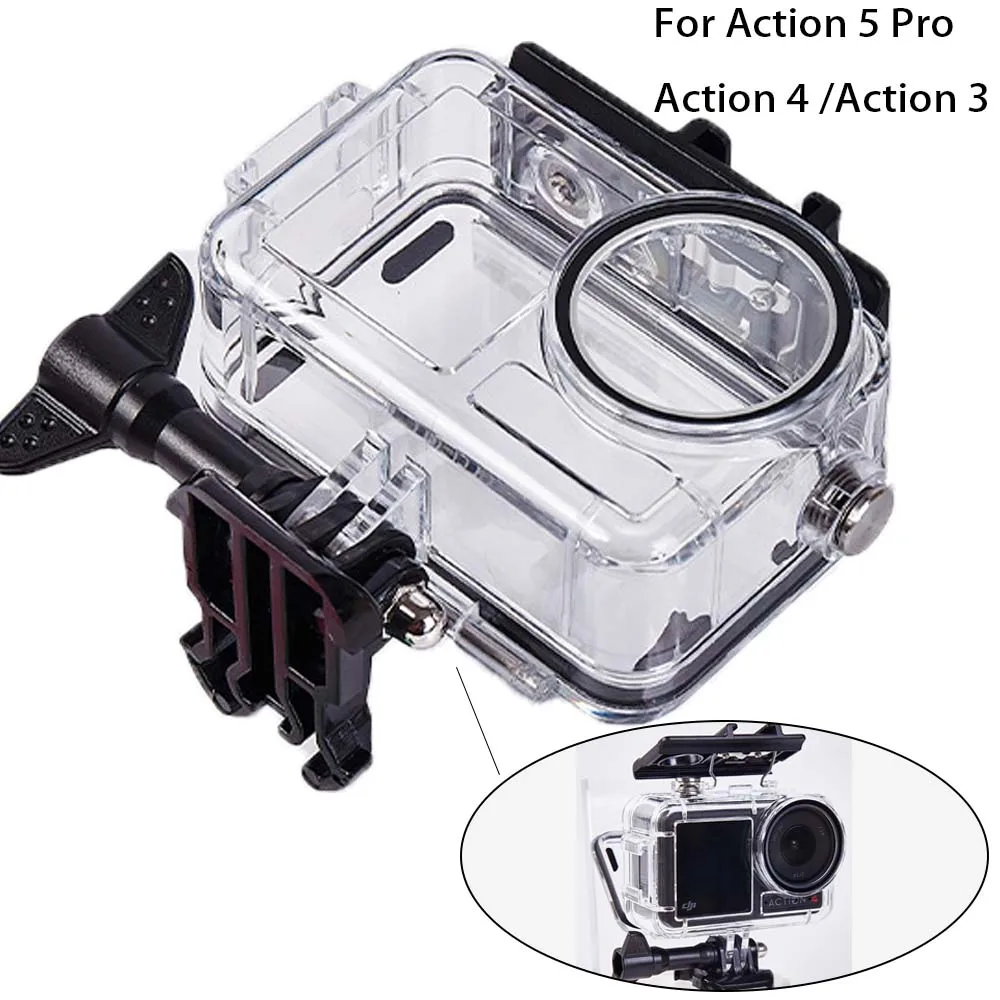 Fall Für DJI Action 5 Pro Wasserdichte Fall Tauchen Unterwasser 60M/196FT Schutzhülle Haus Shell für DJI Action 5 Pro 4 3 Zubehör Image