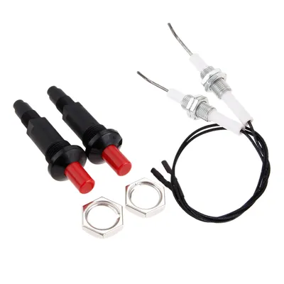 2pcs Piezo Spark Ignition Set 11.82” Long Propane Push Button Piezo Spark Ignition for Gas Fireplace, Oven, Kitchen, BBQ