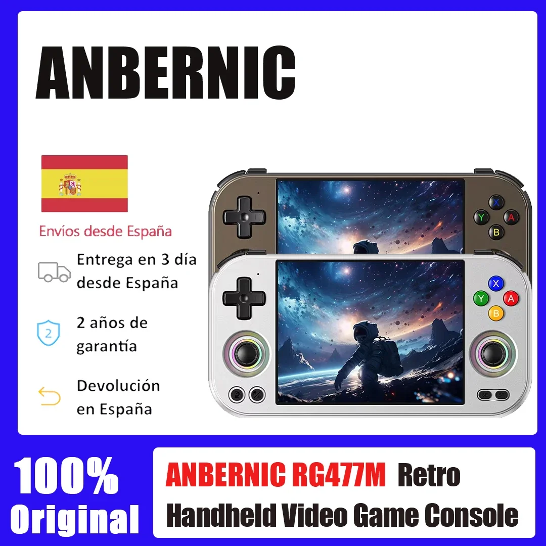 ANBERNIC – Console de jeu portable RG 477M, écran tactile LTPS de 4.7 pouces, Android 14,5300mAh, Console de jeu rétro RG477M,12G + 256G