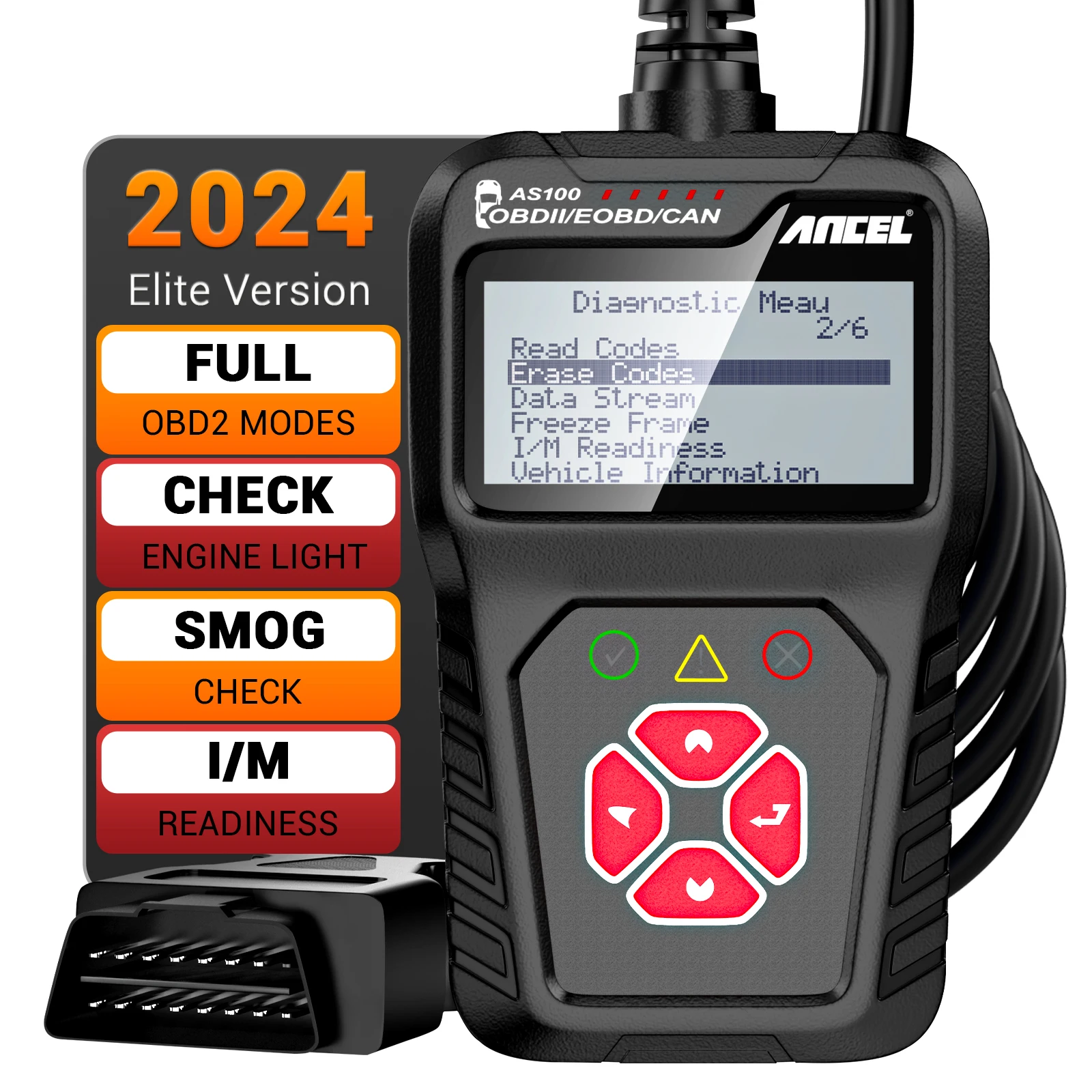 ANCEL-AS100 OBD2 Engine Code Reader, OBD 2 Scanner, Analyse, Read Code, Erase Code, Auto Diagnostic Tool