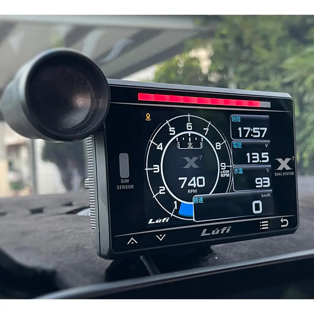 Neue Vierte Generation LUFI X7 HUD Auto OBD Instrument Wasser Temp Abgas Temp Turbine Geschwindigkeit LCD Meter Scrolling Licht Image