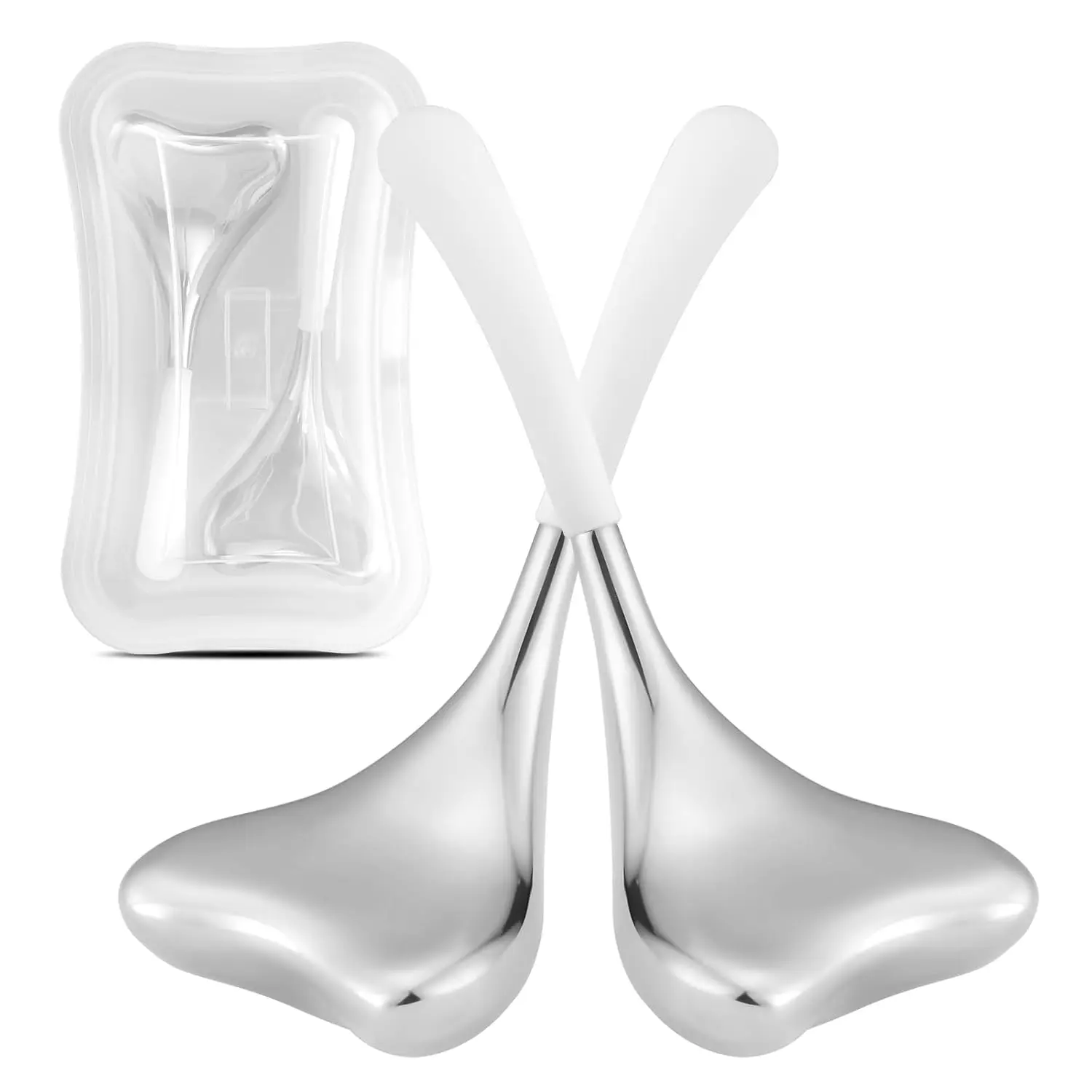 Kühlende Spa-Eiskugeln, Roller, Edelstahl, Gua Sha, Kryo-Sticks, Gesichts- und Augenmassagegerät, Gesichtspflege-Tools, Geschenke für Frauen Image