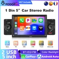 Podofo 5 '' Lettore MP5 per auto universale Carplay Android Auto Autoradio Radio Bluetooth Ricevitore radio FM Lettore multimediale per auto USB