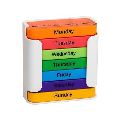 7-Day Large Capacity Portable Pill Organizer Waterproof Medication Organizer Stackable Pill Cases with 4 Times Daily Compartments Travel-Friendly Elderly-Friendly Pill Case for Home Travel Use