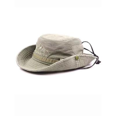 Men's Outdoor Sun Protection Safari Hat – Breathable Wide Brim Mesh Fishing Hat with Chin Strap for Hiking, Camping and Travel