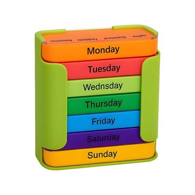 7-Day Large Capacity Portable Pill Organizer Waterproof Medication Organizer Stackable Pill Cases with 4 Times Daily Compartments Travel-Friendly Elderly-Friendly Pill Case for Home Travel Use