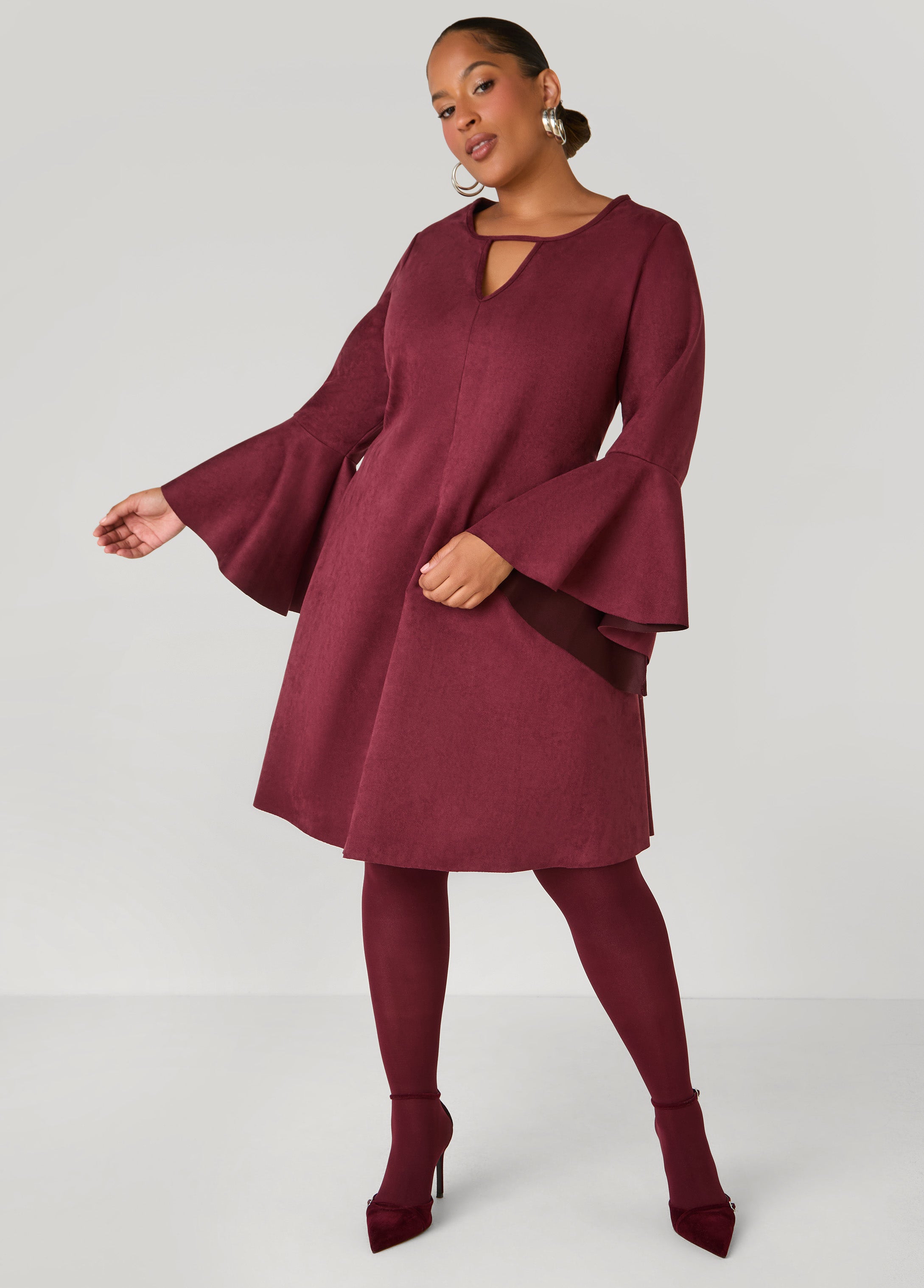 aqua | Faux Suede Cap Sleeve Shift Dress - Exclusive