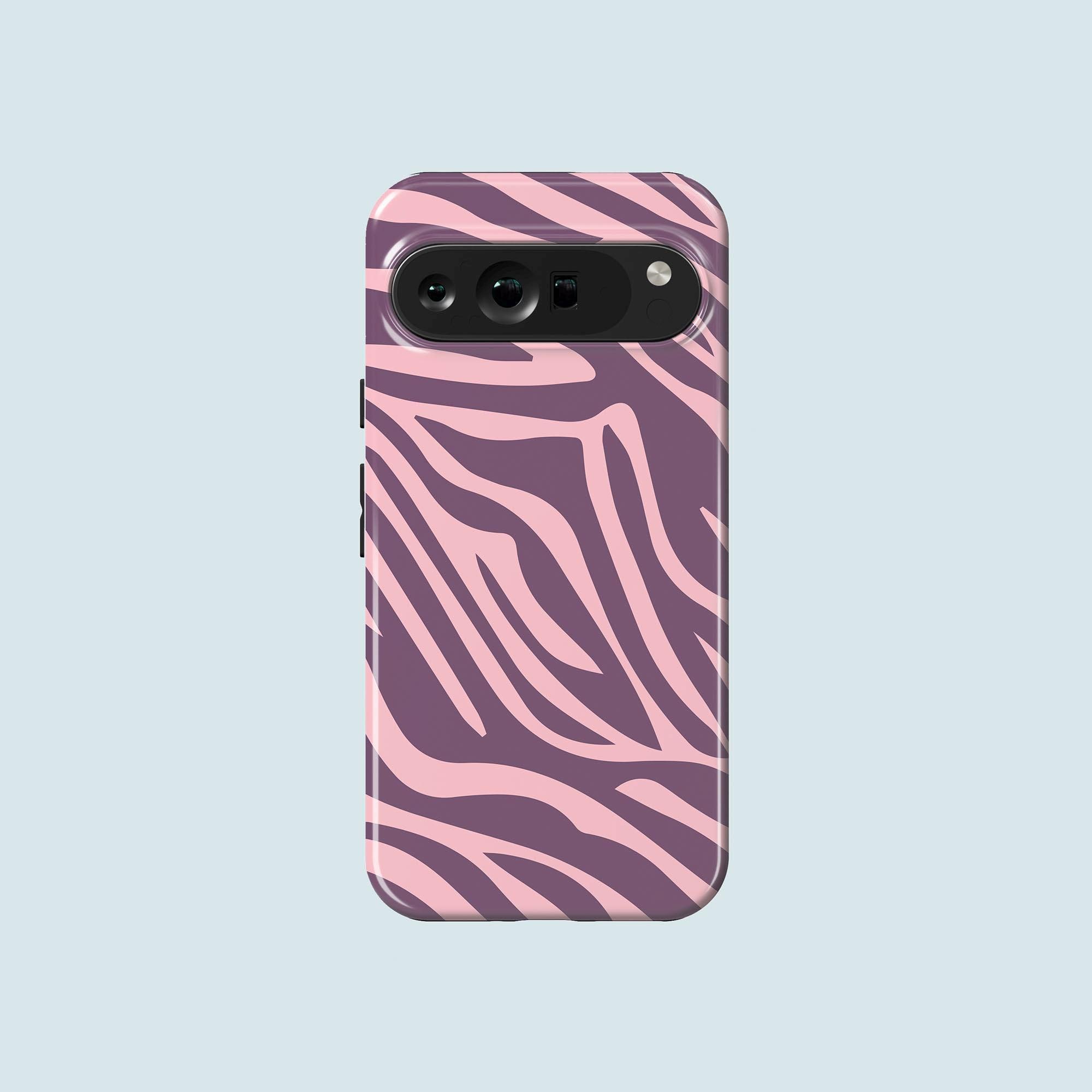 Custodia per telefono con stampa zebrata viola, custodia per telefono con stampa animale adatta per Google Pixel 10 Pro XL 9A 9 Pro XL 8 8A 7A 7 Pro P