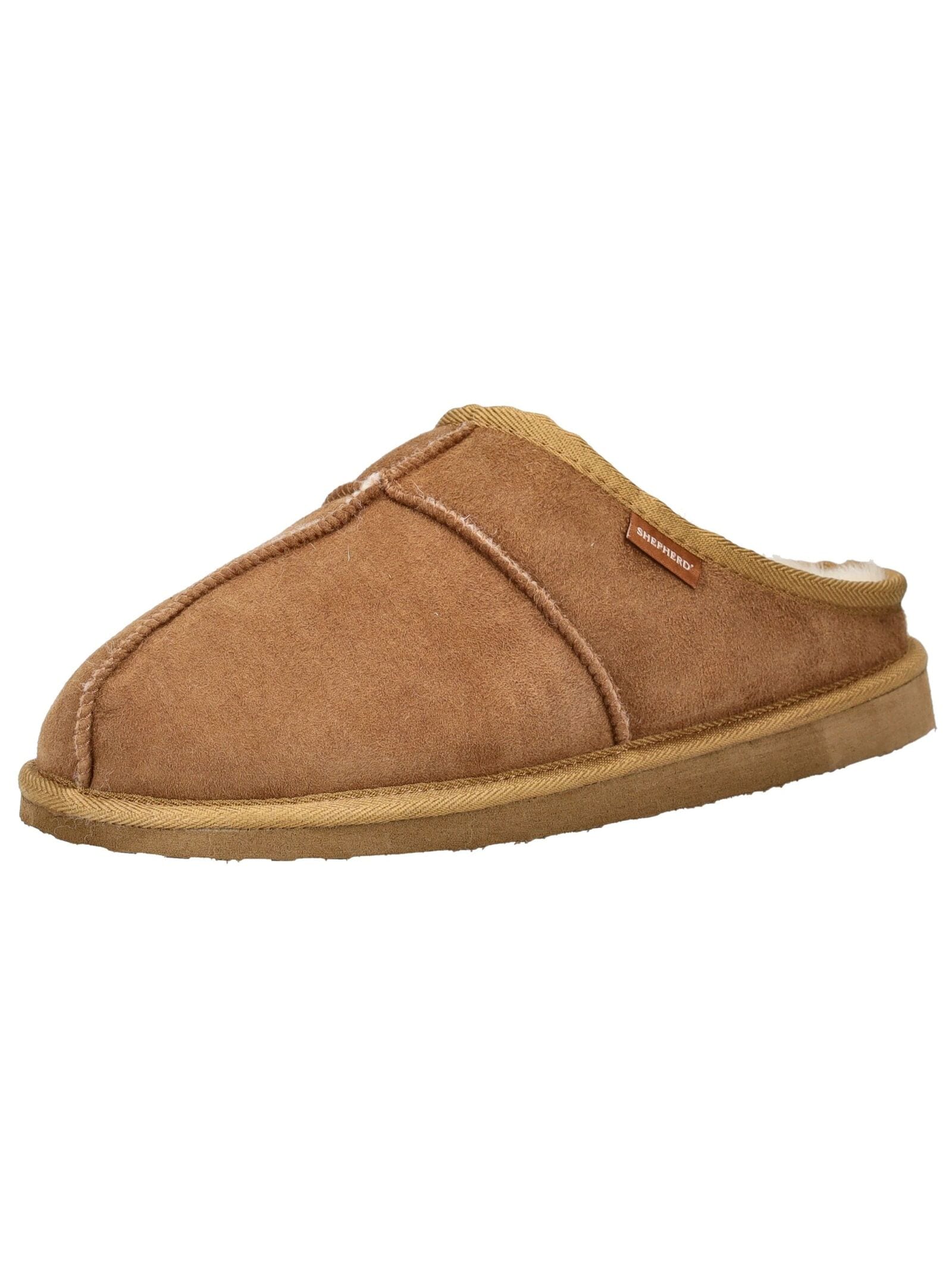 Hausschuh SHEPHERD "Shepherd Hausschuhe Veloursleder", Herren, Gr. 43, chestnut, Veloursleder, Schuhe Hausschuh