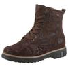 Schnürstiefelette WALDLÄUFER "KITOMI", Damen, Gr. 4,5 (37,5), braun (dunkelbraun), Veloursleder, casual, Schuhe, Schnürboots, Winterboots, Komfortschuh in extrabreiter Schuhweite K