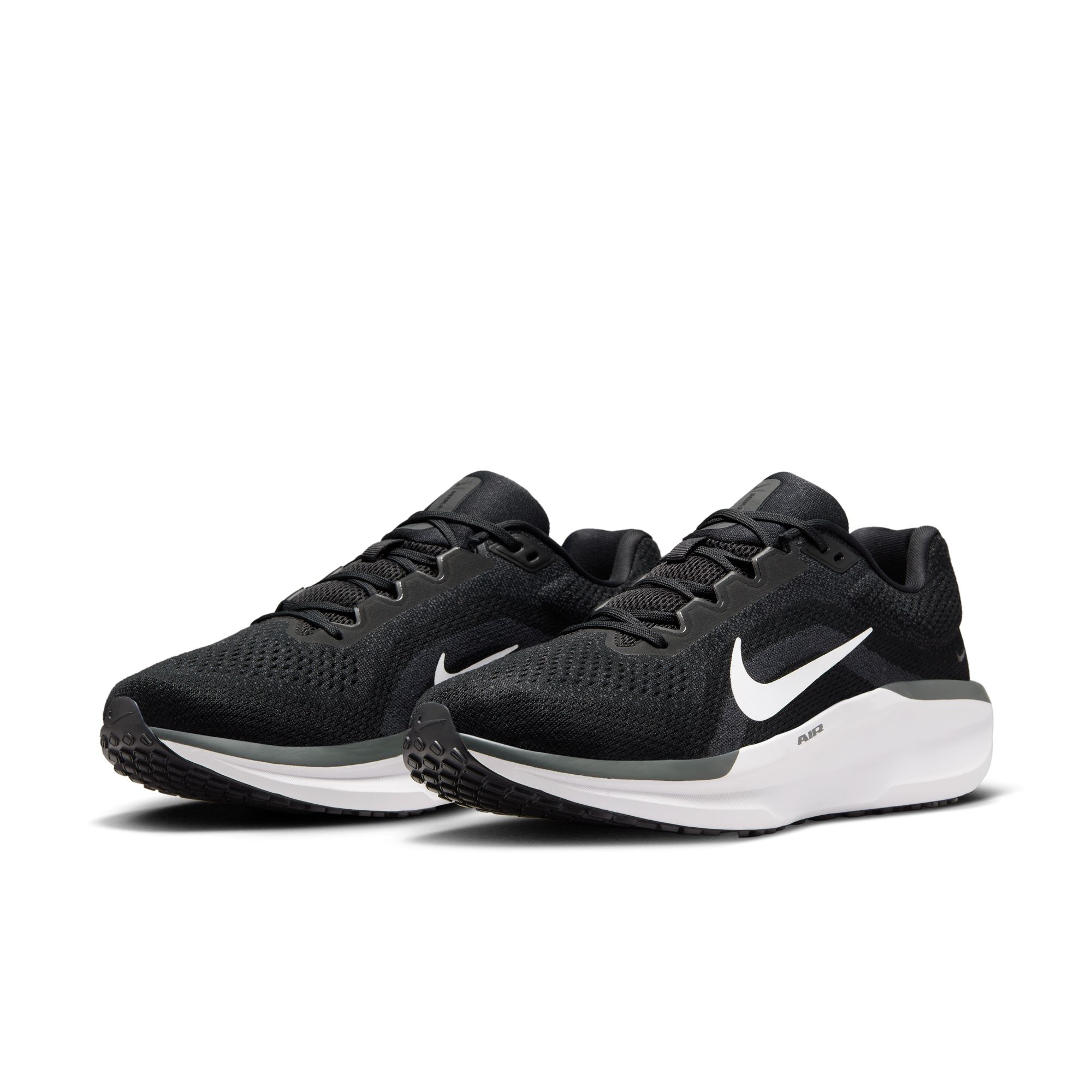 Laufschuh NIKE "AIR WINFLO 11", Gr. 42,5, schwarz, weiß, anthrazit, cool grau, Textil, Sportlich, Schuhe