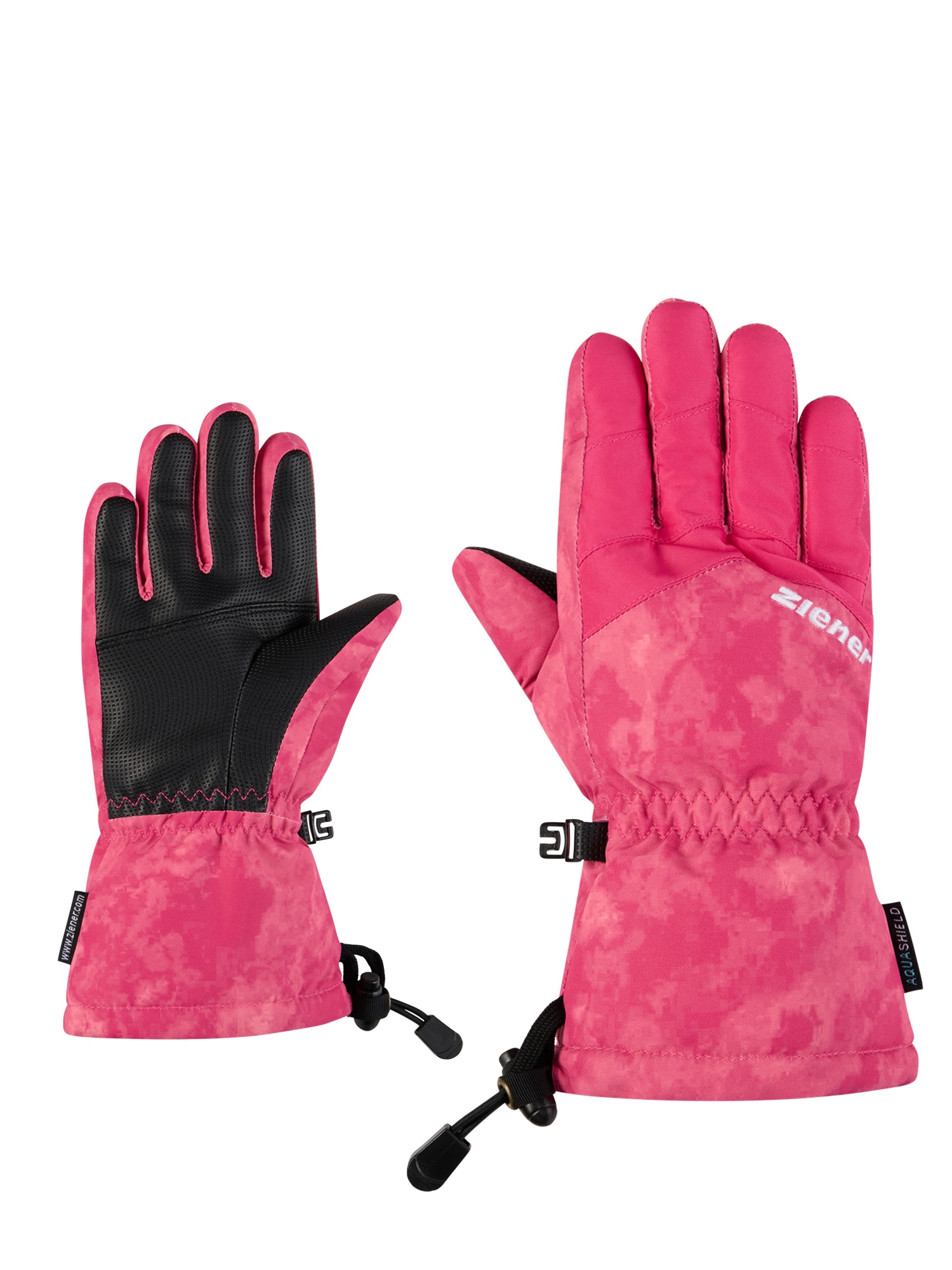 Skihandschuhe ZIENER "LETT-Z AS glove junior", Kinder, Gr. 4, rosa (pop pink), Obermaterial: 100% Polyester; Innenhand: 100% Polyester; Futter: 100% Polyester; Wattierung: 100% Polyester, Handschuhe Image