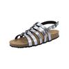 Schaftsandalette GEOX "Geox Sandalen Lederimitat", Damen, Gr. 38, metallic anthrazit, Lederimitat, casual, Schuhe