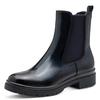 Chelseaboots TAMARIS, Damen, Gr. 40, blau (navy, lack), Lacksynthetik, unifarben, casual, Schuhe, Blockabsatz, Basic, Stiefelette in veganer Verarbeitung