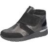 Klettboot WALDLÄUFER "K-RAMONA", Damen, Gr. 7 (40,5), silber (schwarz, silberfarben), Nubukleder, Nappaleder, Lackleder, metallic, casual, Schuhe, Stiefelette, Komfortschuh, Bequemschuh in extrabreiter Schuhweite K