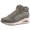 Keilsneaker SKECHERS "UNO-STACRE SHINE", Damen, Gr. 40, grün (olivgrün), Veloursleder, Lederimitat, Textil, casual, Schuhe, High Top Sneaker, Schnürboots mit Luftkammern Sohle