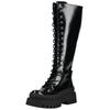 Schnürstiefel STEVE MADDEN "STEVE MADDEN Stiefel Lederimitat", Damen, Gr. 37, schwarz, Lederimitat, casual, Schuhe