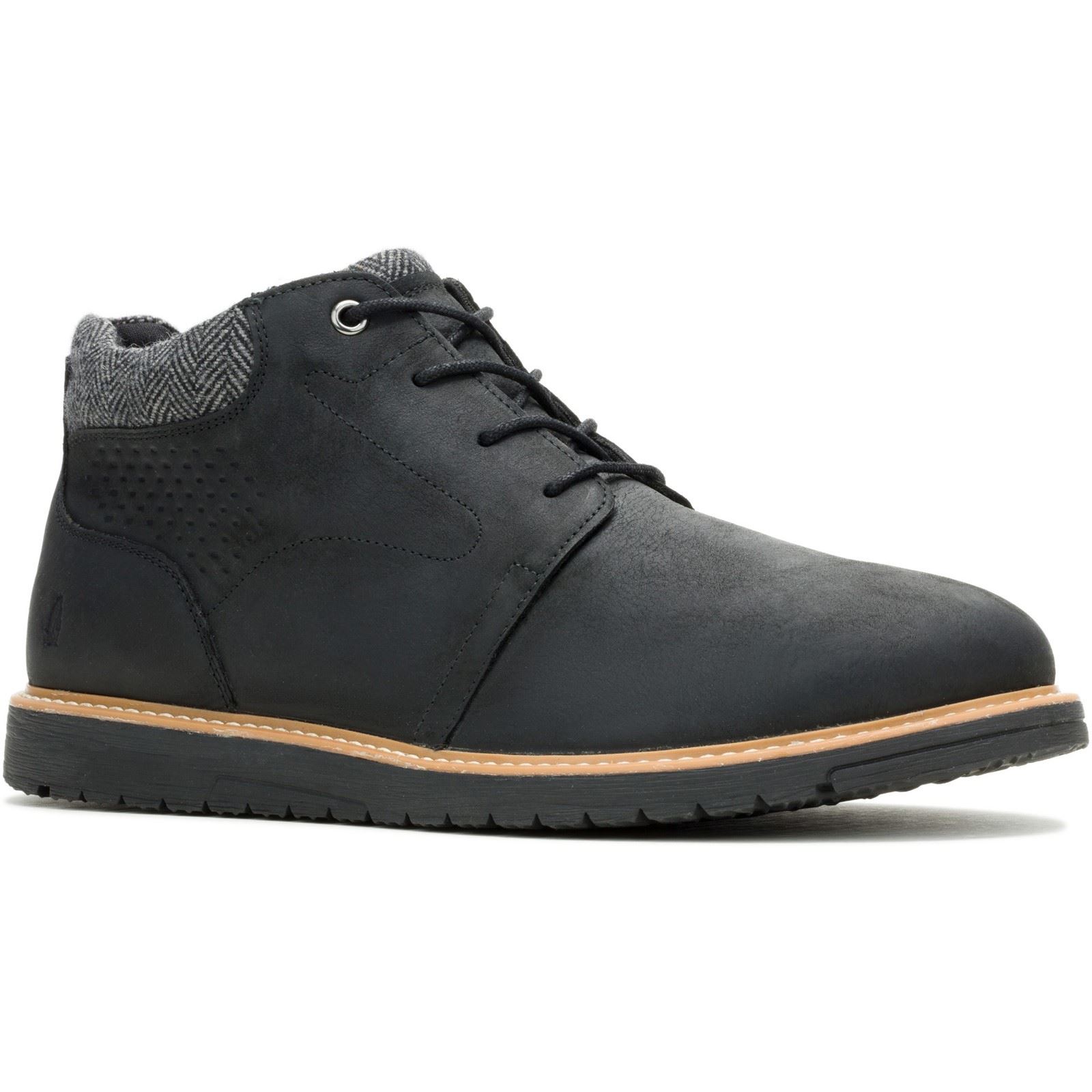Hush Puppies Jenson Leder Herren Schwarz Stiefeletten