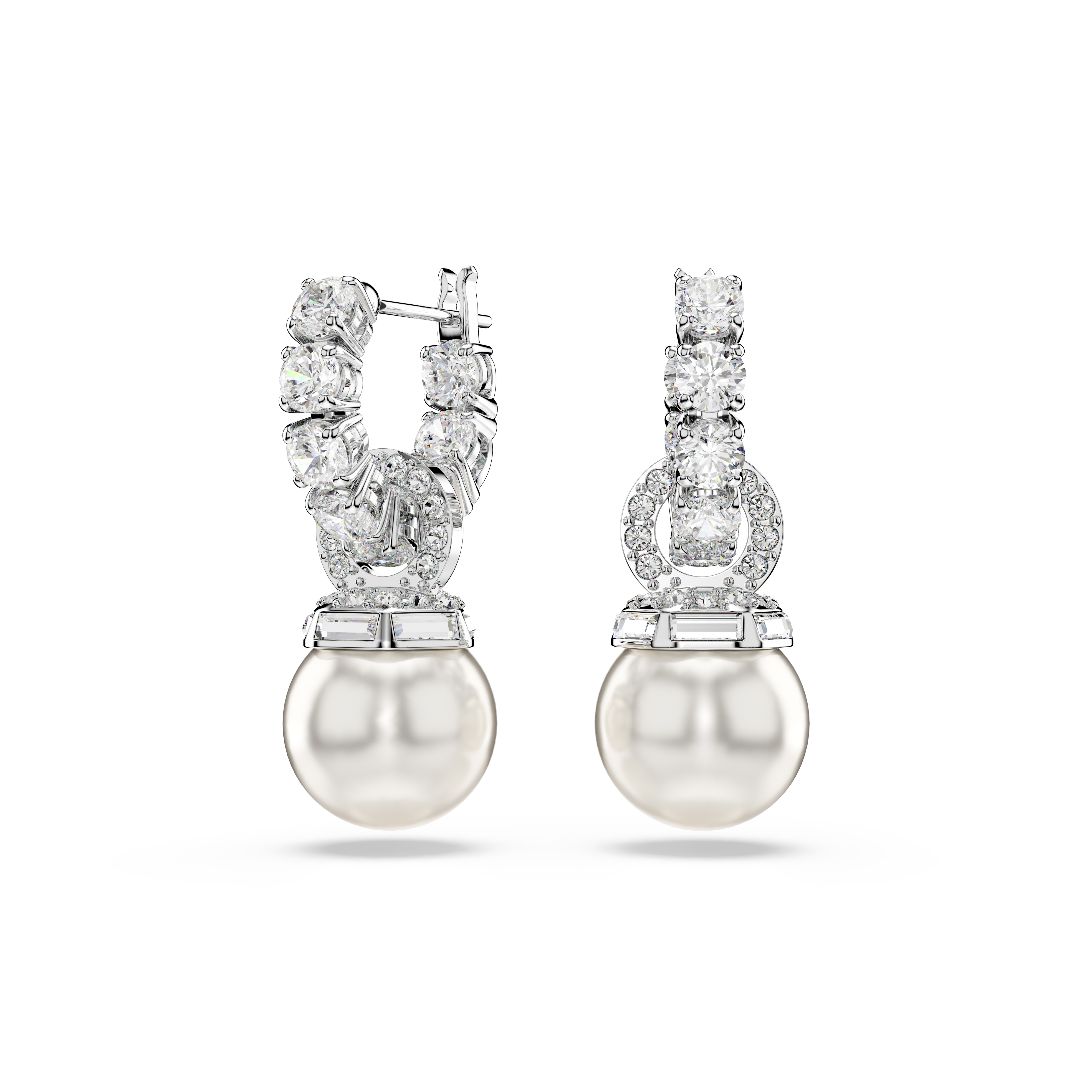 Swarovski 'Matrix Pearl' Damen-Ohrgehänge aus Metalllegierung - Silber 5691716 Image