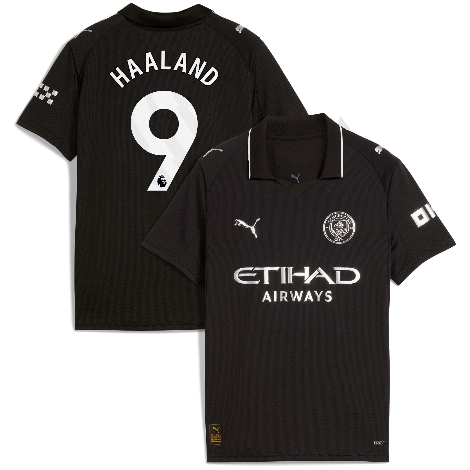 "Manchester City PUMA Auswärtstrikot 2025-26 - Kinder mit Aufdruck Haaland 9" Image