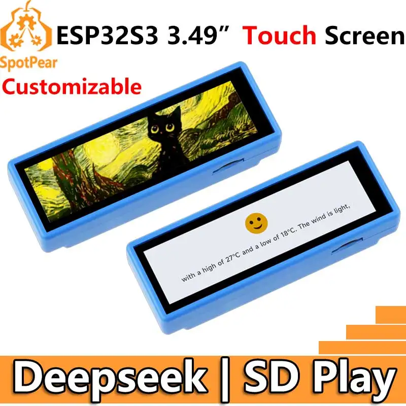 ESP32-S3 3,49 Zoll Entwicklungsboard DeepSeek AI Chat Box für XiaoZhi 3,49 Zoll LCD kapazitives TouchScreen Display 172×640 N16R8 Image
