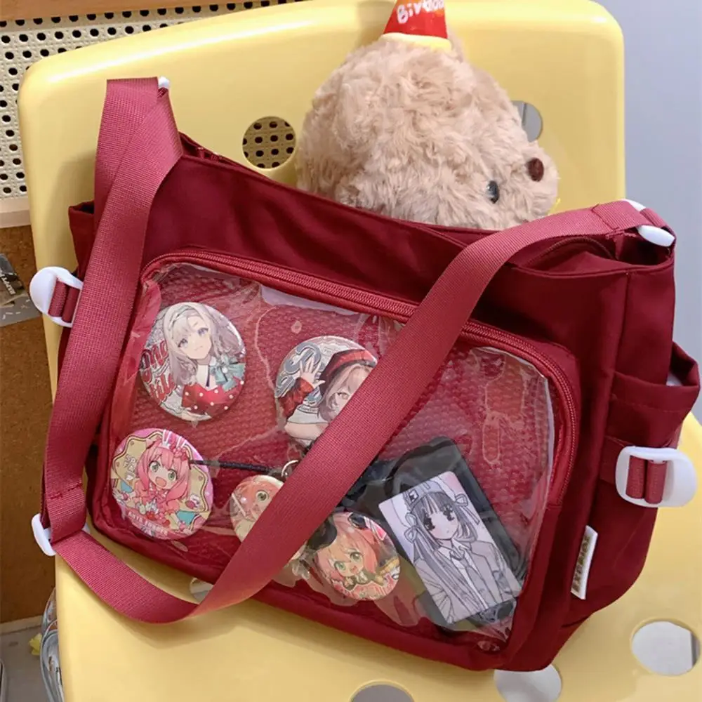 HOT Y2k Harajuku Borsa a tracolla da donna Ita Borsa a tracolla giapponese con finestra trasparente Borsa a tracolla college Tote Borse a tracolla